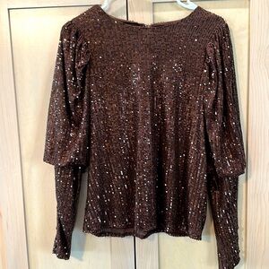 Brown Sequined top sz small